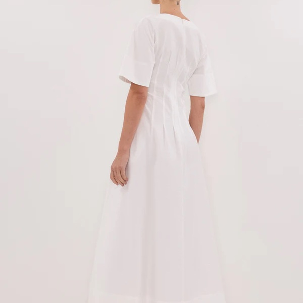 DISSH DAPHNE WHITE SLEEVED MIDI DRESS - Picture 2 of 6